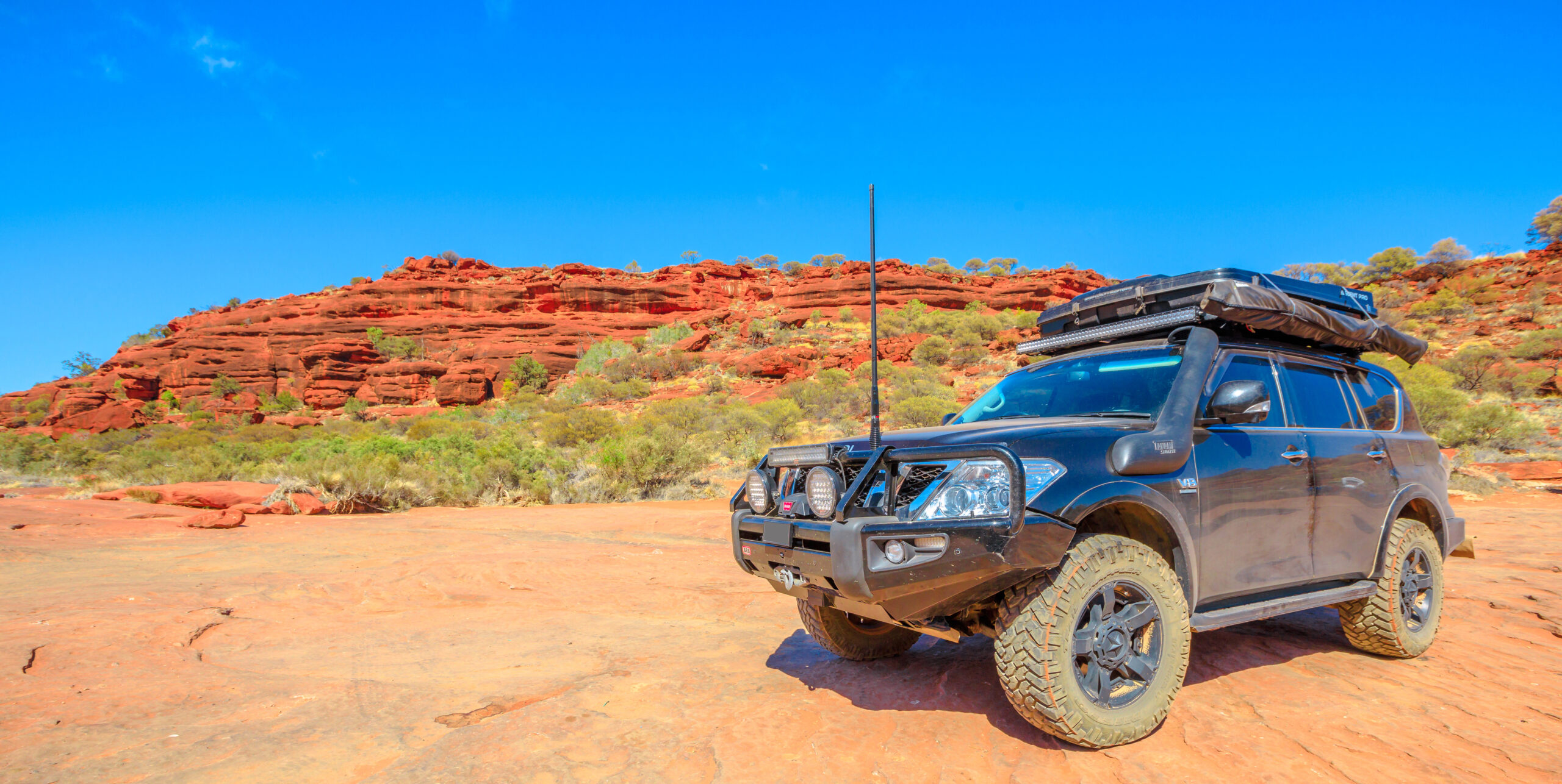 4X4 vehicle at Palm Valley in Central Australia Outback. 